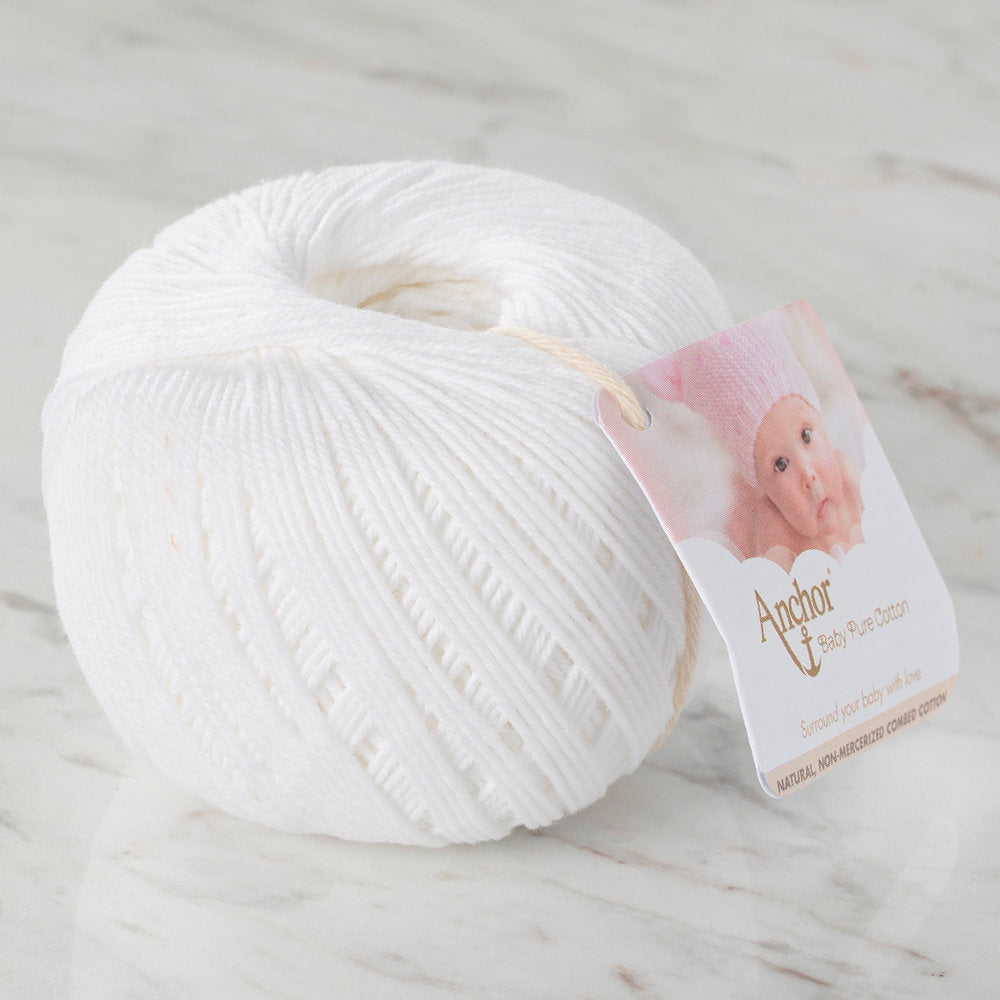 Anchor Baby Pure Cotton 4ply 50g Beyaz El Örgü İpi - 4804000 - 01131